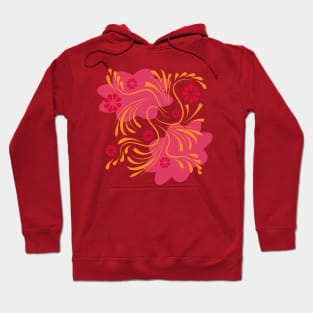 Folk flowers floral art print Flowers abstract art Hoodie